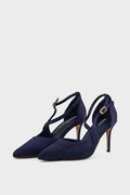 Women Navy Blue Court Shoes | Stylish Party Wear Heels | ShehniStyle