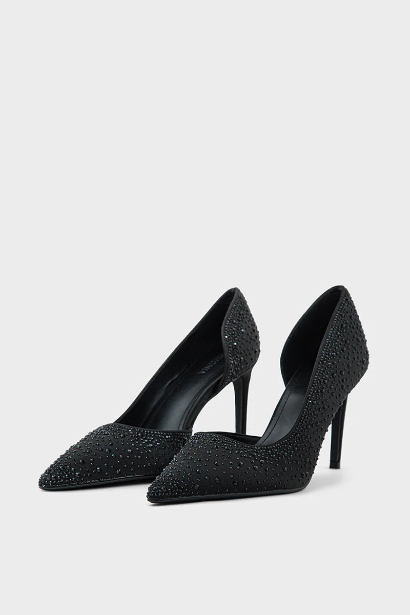 Women Black Court Shoes | Stylish Party Wear Heels | ShehniStyle