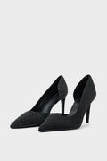 Women Black Court Shoes | Stylish Party Wear Heels | ShehniStyle
