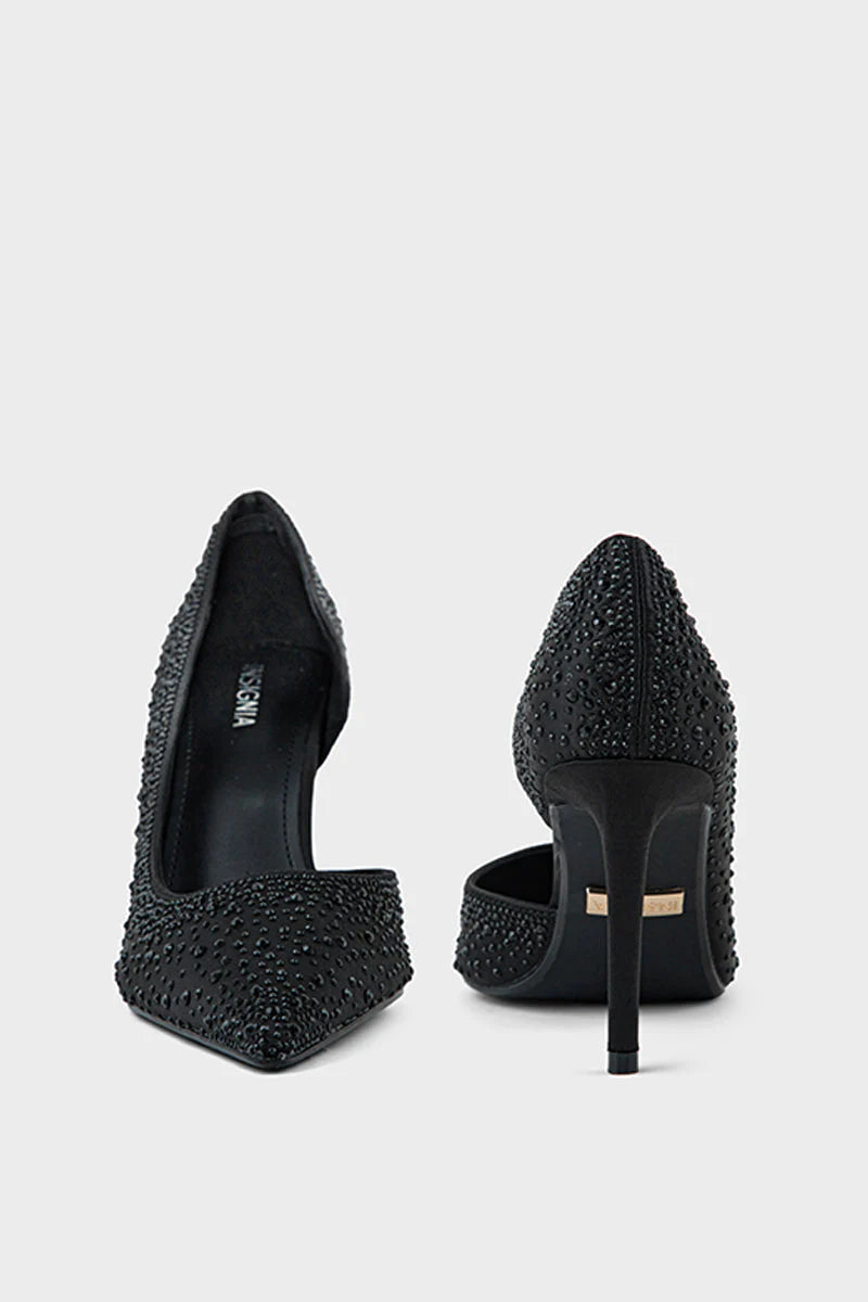 Women Black Court Shoes | Stylish Party Wear Heels | ShehniStyle