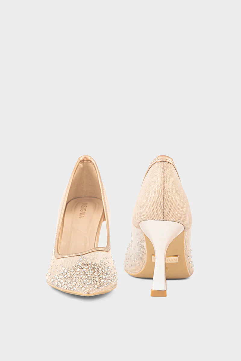 Women Gold Court Shoes | Stylish Party Wear Heels | ShehniStyle