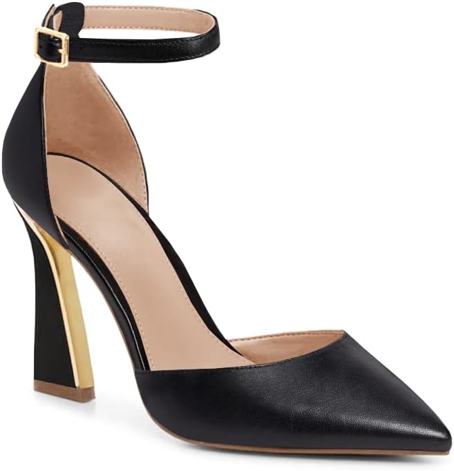 Juliet Holy Women’s Closed Toe Pumps | D’Orsay Heeled Sandals with Buckle Ankle Strap | Elegant Party & Formal Dress Shoes in Pakistan | ShehniStyle