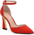 Juliet Holy Women’s Closed Toe Pumps | D’Orsay Heeled Sandals with Buckle Ankle Strap | Elegant Party & Formal Dress Shoes in Pakistan | ShehniStyle