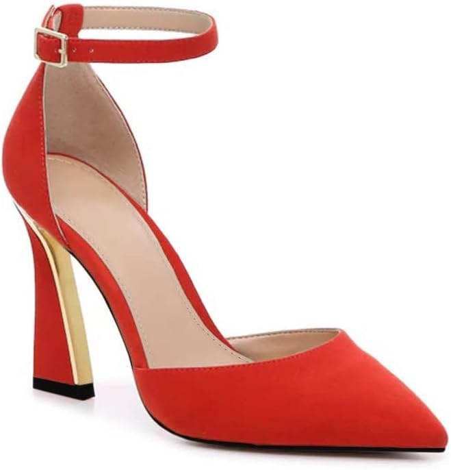 Juliet Holy Women’s Closed Toe Pumps | D’Orsay Heeled Sandals with Buckle Ankle Strap | Elegant Party & Formal Dress Shoes in Pakistan | ShehniStyle