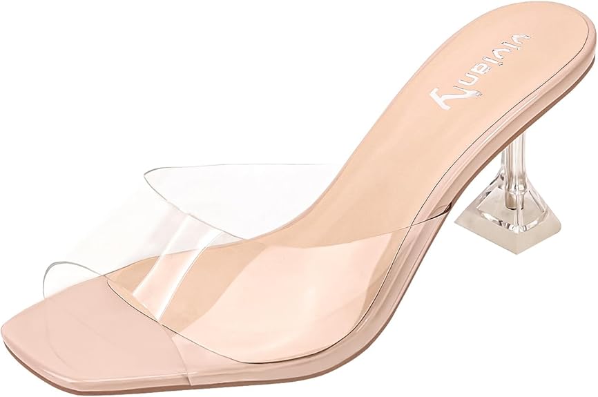Clear Transparent Stiletto Heels for Women in Pakistan | Peep Toe Slip-On Mules | ShehniStyle