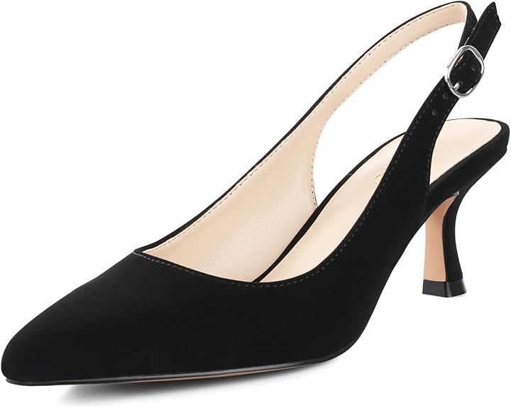 Slingback Kitten Heels for Women in Pakistan | Closed Pointed Toe Low Heel Pumps | ShehniStyle