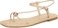 Strappy Flat Sandals for Women Comfortable Open Square Toe Sandals Dressy Beach Thong Flip Flop Slides Sandals