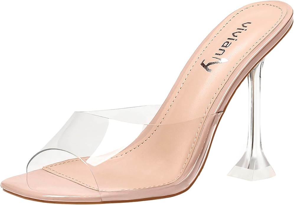 Clear Transparent Stiletto Heels for Women in Pakistan | Peep Toe Slip-On Mules | ShehniStyle