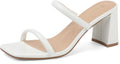 Avidirk Women Square Open Toe Heeled Sandals | Two Strap Block Chunky Mid Heel Mules | Slip-On Stylish Sandals for Women in Pakistan | ShehniStyle