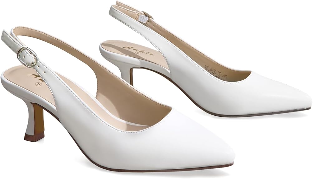 Slingback Kitten Heels for Women in Pakistan | Closed Pointed Toe Low Heel Pumps | ShehniStyle