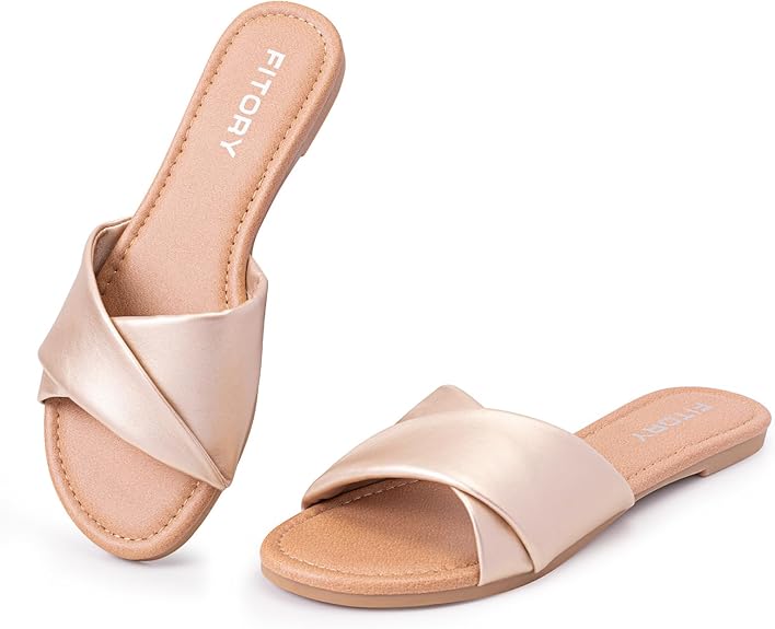 Flat Sandals for Women in Pakistan | Soft Leather Summer Slides | ShehniStyle
