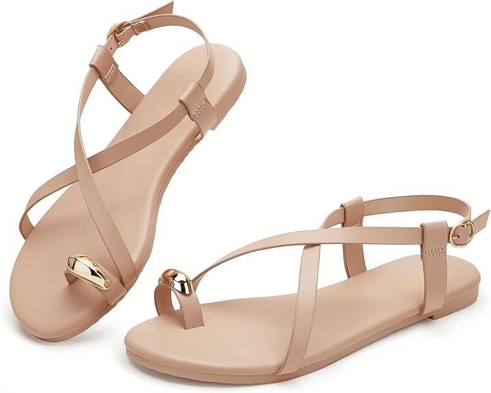 Flat Sandals for Women in Pakistan | Adjustable Buckle Cross Strap Summer Shoes | ShehniStyle