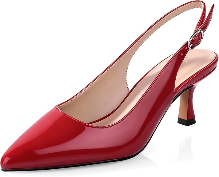 Slingback Kitten Heels for Women in Pakistan | Closed Pointed Toe Low Heel Pumps | ShehniStyle
