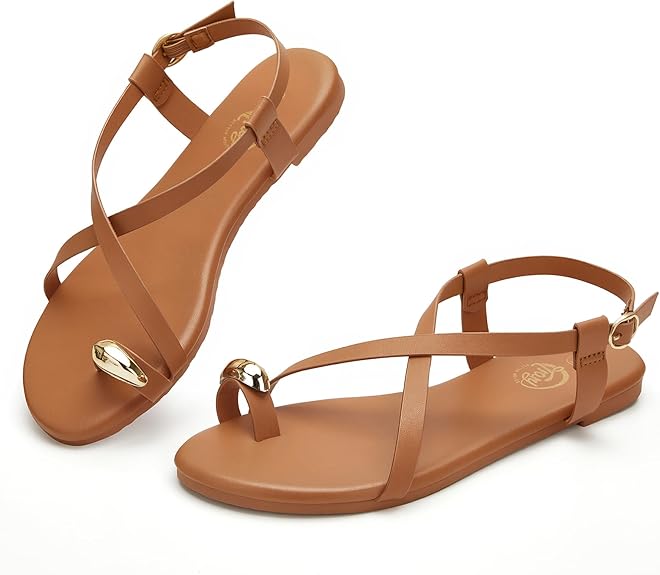 Flat Sandals for Women in Pakistan | Adjustable Buckle Cross Strap Summer Shoes | ShehniStyle