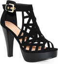 Open Toe Ankle Strap Sandal | Western Bootie Stacked Heel Cutout Shoes | Stylish Women Block Heel Sandals in Pakistan | ShehniStyle