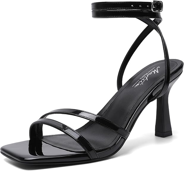 Mostrin Women Strappy Heels | Square Open Toe Lace Up Stiletto High Heels | Ankle Strap Party & Prom Sandals for Women in Pakistan | ShehniStyle