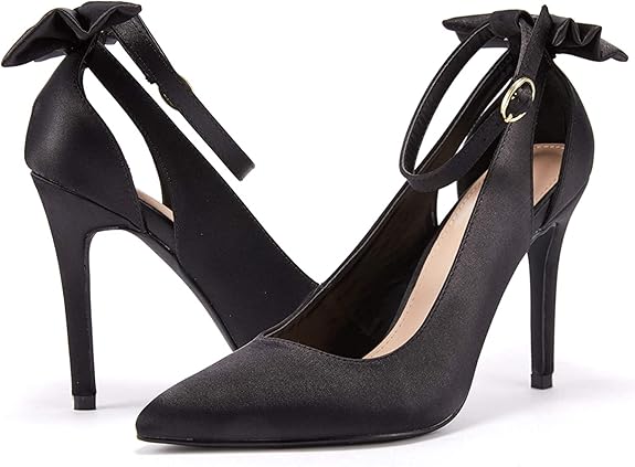 PiePieBuy Women Pointed Toe High Heels | Ankle Strap D’Orsay Pumps Bow Design Wedding Dress Sandals | Elegant Party Wear Shoes in Pakistan | ShehniStyle