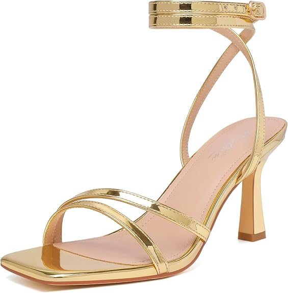 Mostrin Women Strappy Heels | Square Open Toe Lace Up Stiletto High Heels | Ankle Strap Party & Prom Sandals for Women in Pakistan | ShehniStyle