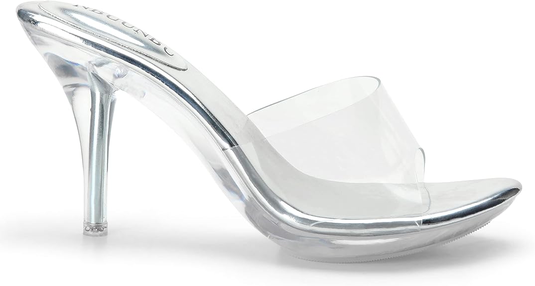 Silver Clear Strap Stiletto Heels for Women in Pakistan | Transparent Open Toe Party Sandals | ShehniStyle