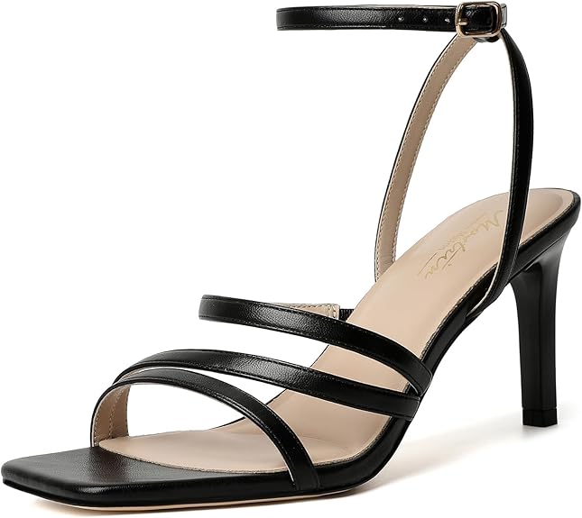 Mostrin Women Strappy Heels | Square Open Toe Lace Up Stiletto High Heels | Ankle Strap Party & Prom Sandals for Women in Pakistan | ShehniStyle