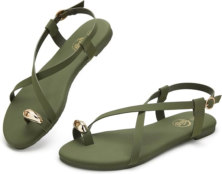 Flat Sandals for Women in Pakistan | Adjustable Buckle Cross Strap Summer Shoes | ShehniStyle