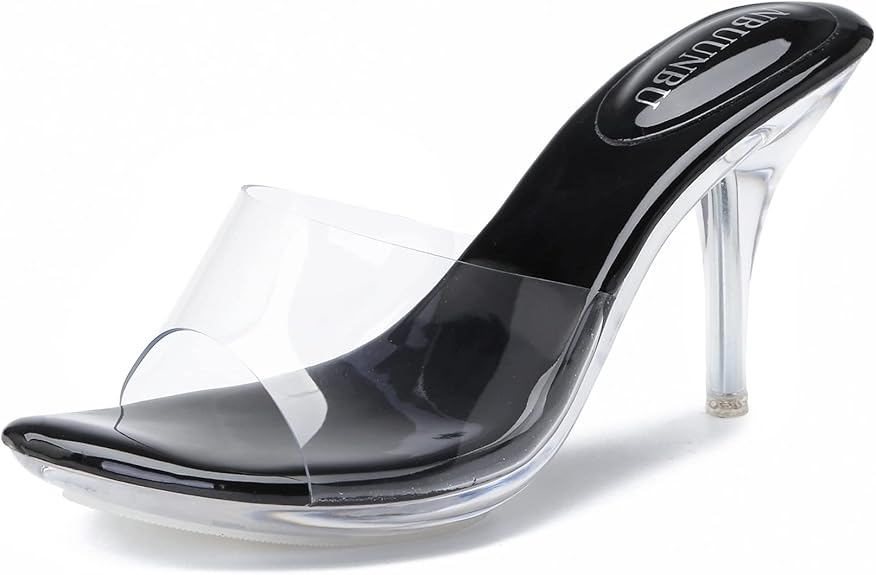 Silver Clear Strap Stiletto Heels for Women in Pakistan | Transparent Open Toe Party Sandals | ShehniStyle