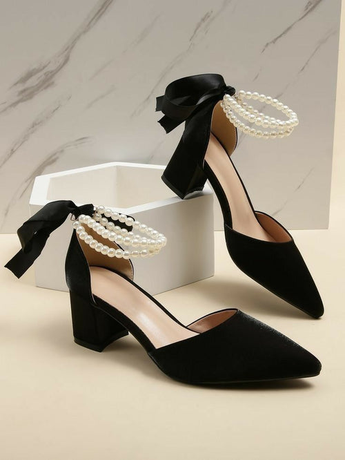 Black Party Wear Sandals for Women in Pakistan | Stylish Heels Sandals | ShehniStyle