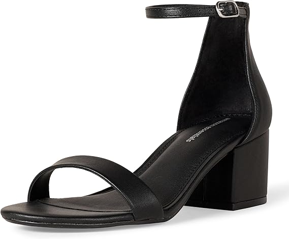 Amazon Essentials Women’s Two Strap Ankle Strap Block Heel Sandals | Comfortable Mid Heel Dress Sandals | Stylish Women Shoes in Pakistan | ShehniStyle