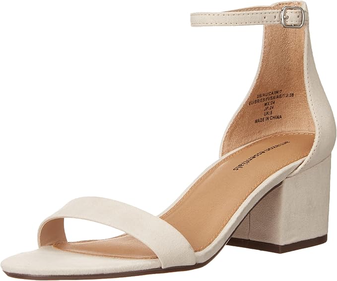 Amazon Essentials Women’s Two Strap Ankle Strap Block Heel Sandals | Comfortable Mid Heel Dress Sandals | Stylish Women Shoes in Pakistan | ShehniStyle